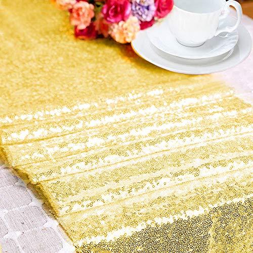 2packs 12 x 108 inch Glitter Gold Sequin Table Runner for Birthday Wedding Engagement - Decotree.co Online Shop