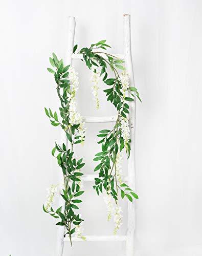 2Pcs 6Ft/Piece Artificial Flowers Wisteria Garland Artificial Wisteria Vine Hanging Flower Greenery Garland for Home Garden - Decotree.co Online Shop