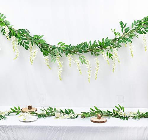 2Pcs 6Ft/Piece Artificial Flowers Wisteria Garland Artificial Wisteria Vine Hanging Flower Greenery Garland for Home Garden - Decotree.co Online Shop