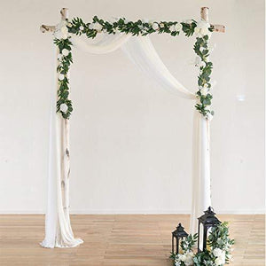 2pcs Artificial Eucalyptus Garland with Flowers Greenery Garland Willow Vines White Rose Garland - Decotree.co Online Shop
