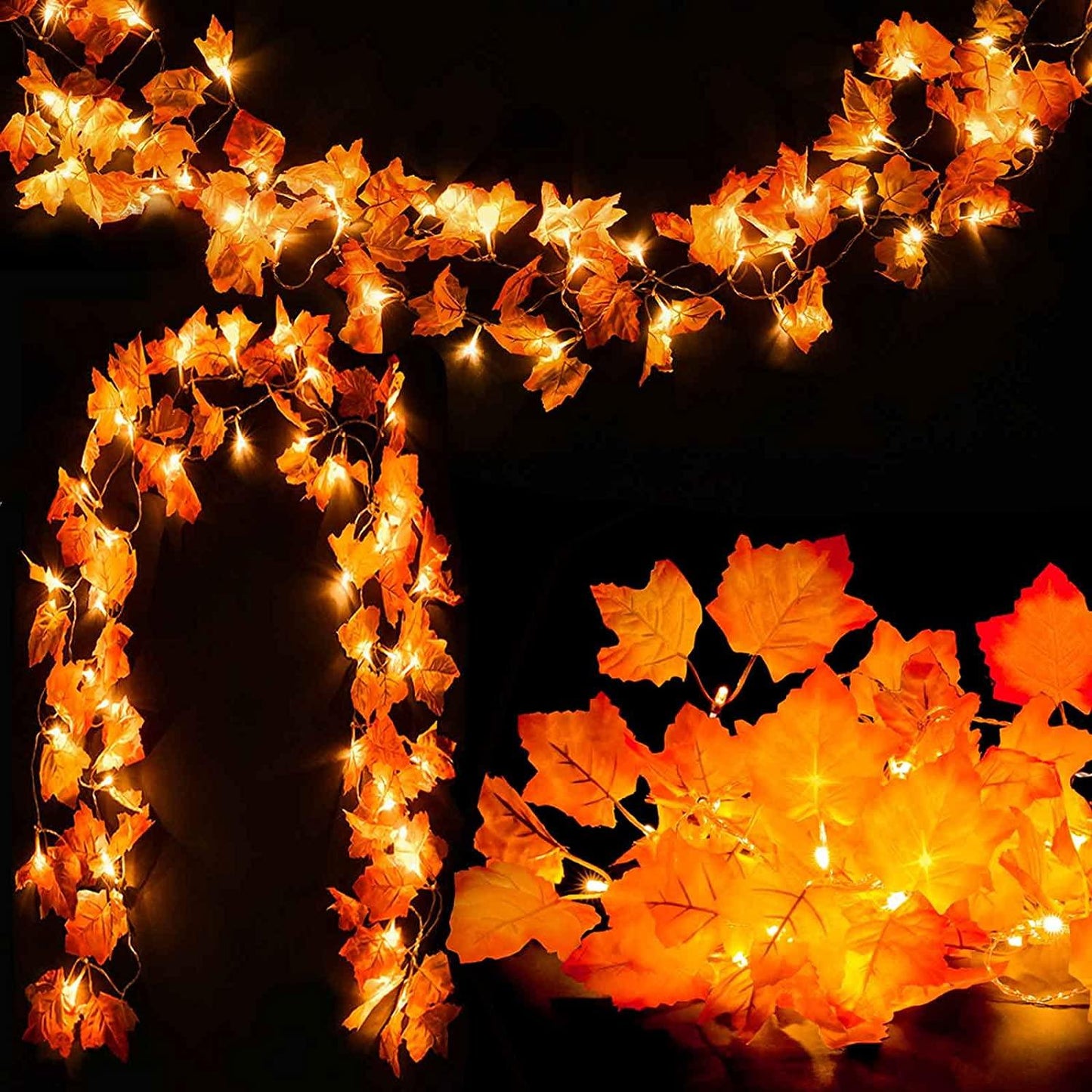 2pcs Fall Decor for Home Thanksgiving Decorations Lighted Fall Garland - Decotree.co Online Shop