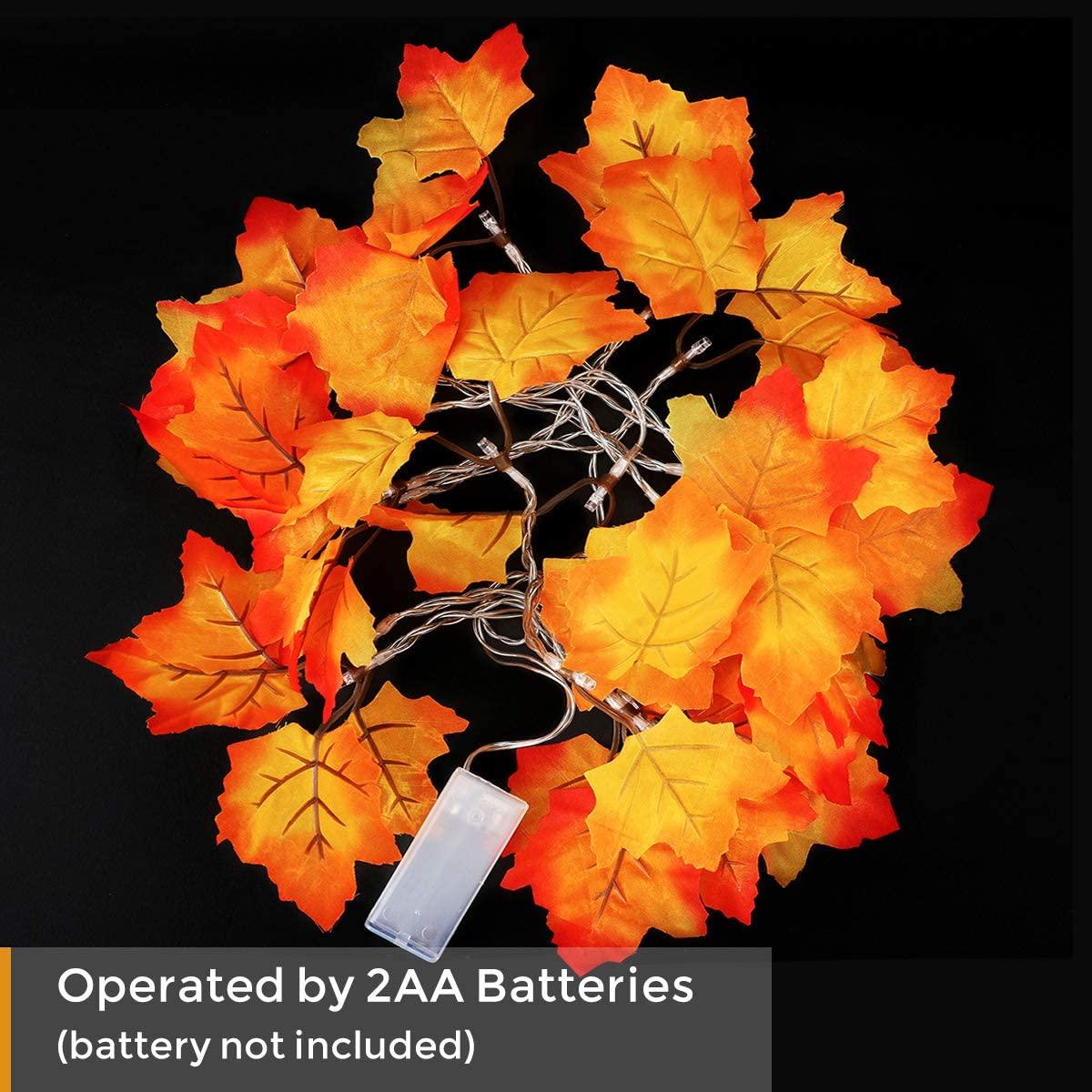 2pcs Fall Decor for Home Thanksgiving Decorations Lighted Fall Garland - Decotree.co Online Shop