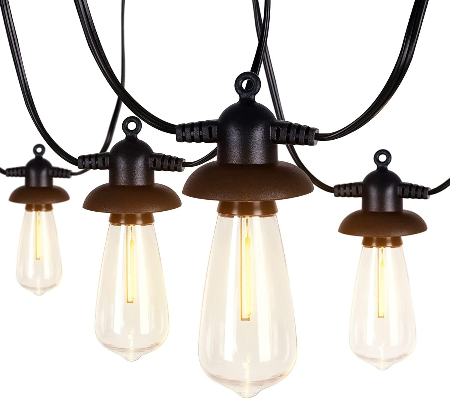 Edison Bulb String Edison Bulb String Lights SUNTHIN 2-Pack 48FT Outdoor String Lights ...