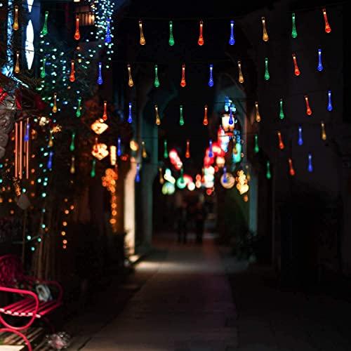 2pcs Solar Outdoor String Lights 30 LED Teardrop Lights for Patio Christmas and Wedding - Decotree.co Online Shop