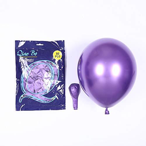 3.2g 12Inch 90pcs Metallic Chrome Balloon in Blue Green and Purple for Wedding Birthday Party Decoration (Blue Green Purple) - Decotree.co Online Shop