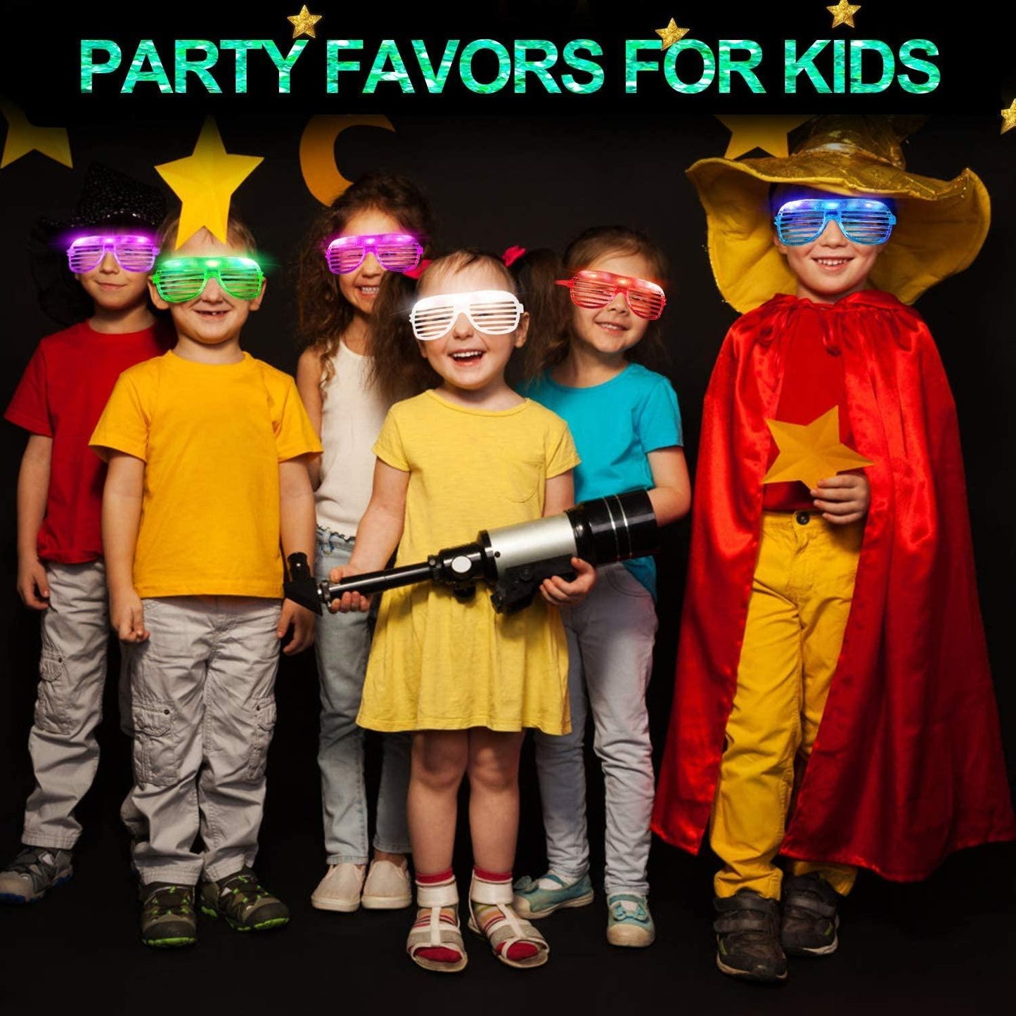 30 Pack LED Glasses, 5 Color Light Up Glasses Shutter Shades Glow Sticks Glasses Glow in The Dark July 4Th Party Supplies - Decotree.co Online Shop
