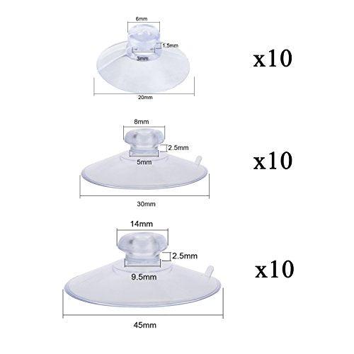 30 Packs Suction Cup Plastic Sucker Pads Without Hooks, Clear - Decotree.co Online Shop
