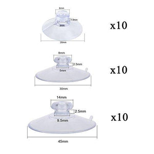 30 Packs Suction Cup Plastic Sucker Pads Without Hooks, Clear - Decotree.co Online Shop