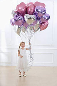 30 pcs Heart Balloons 18" Foil Love Balloons Mylar Balloons Silver heart balloons Valentines Day Decorations Balloons for Valentines Wedding Party - Decotree.co Online Shop