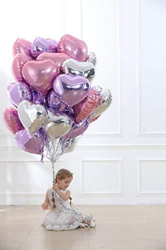 30 pcs Heart Balloons 18" Foil Love Balloons Mylar Balloons Silver heart balloons Valentines Day Decorations Balloons for Valentines Wedding Party - Decotree.co Online Shop