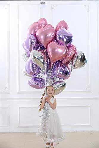 30 pcs Heart Balloons 18" Foil Love Balloons Mylar Balloons Silver heart balloons Valentines Day Decorations Balloons for Valentines Wedding Party - Decotree.co Online Shop