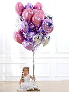 30 pcs Heart Balloons 18" Foil Love Balloons Mylar Balloons Silver heart balloons Valentines Day Decorations Balloons for Valentines Wedding Party - Decotree.co Online Shop