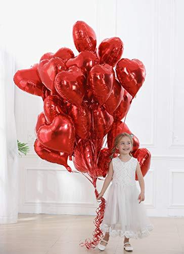 30 pcs Red Heart Balloons 18" Foil Love Balloons Mylar Balloons heart balloons for Valentines Day Propose Marriage Wedding Anniversary Backdrop Birthday Party Supplies - Decotree.co Online Shop