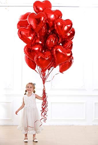 30 pcs Red Heart Balloons 18" Foil Love Balloons Mylar Balloons heart balloons for Valentines Day Propose Marriage Wedding Anniversary Backdrop Birthday Party Supplies - Decotree.co Online Shop