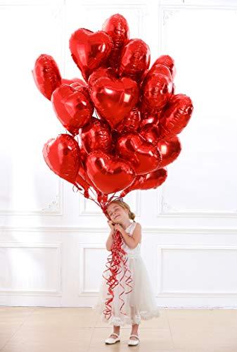 30 pcs Red Heart Balloons 18" Foil Love Balloons Mylar Balloons heart balloons for Valentines Day Propose Marriage Wedding Anniversary Backdrop Birthday Party Supplies - Decotree.co Online Shop