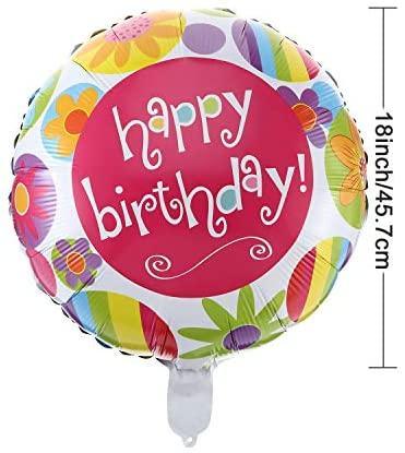 30 Pieces 18 Inch Happy Birthday Foil Balloons Round Shape Foil Mylar Balloons Color Floating Balloon for Birthday Party - Decotree.co Online Shop