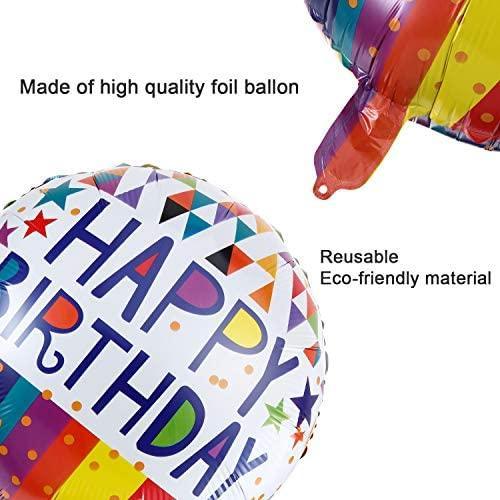30 Pieces 18 Inch Happy Birthday Foil Balloons Round Shape Foil Mylar Balloons Color Floating Balloon for Birthday Party - Decotree.co Online Shop