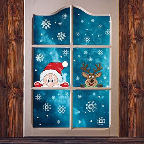 300 PCS 8 Sheet Christmas Snowflake Window Cling Stickers for Glass - Decotree.co Online Shop