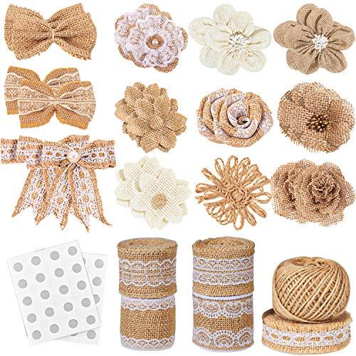 30PCS Burlap Flowers Set for Wedding Party Decor Home Embellishment DIY Crafts - Decotree.co Online Shop
