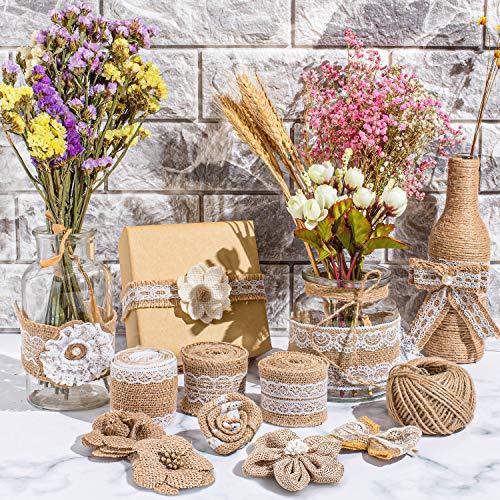 30PCS Burlap Flowers Set for Wedding Party Decor Home Embellishment DIY Crafts - Decotree.co Online Shop