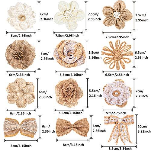30PCS Burlap Flowers Set for Wedding Party Decor Home Embellishment DIY Crafts - Decotree.co Online Shop