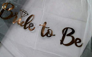 Rose Gold Print Bride To Be Veil Bachelorette Party Supplies Bridal Shower Decoration Accessories Gift Engagement Decoration - Decotree.co Online Shop