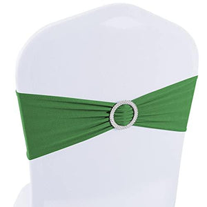 50 PCS Spandex Stretch Chair Sashes Bows for Wedding Reception- Universal Elastic Chair Cover Bands with Buckle Slider for Banquet, Party, Hotel Event Decorations - Decotree.co Online Shop