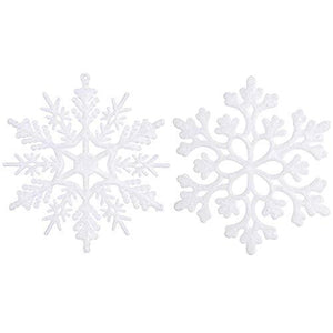 Plastic Christmas Glitter Snowflake Ornaments Christmas Tree Decorations - Decotree.co Online Shop