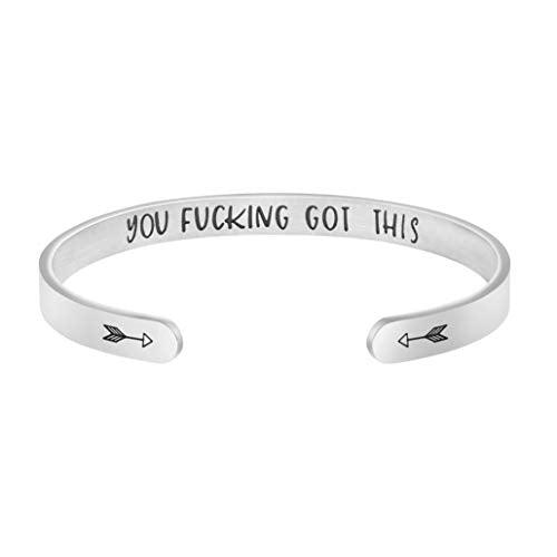 You Fucking Got This Mantra Cuff Bracelet Friend Encouragement Birthday Gift - Decotree.co Online Shop