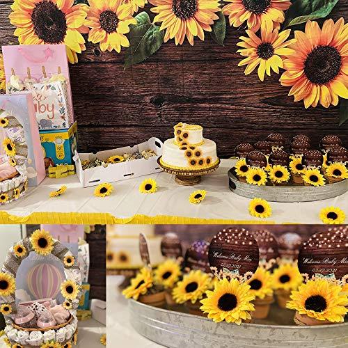 32pcs 3.5" Fake Sunflowers, Artificial Sunflower Heads, Faux Silk Sunflower Decoration for Christmas Tree Craft Home Party Wedding Decor - Decotree.co Online Shop