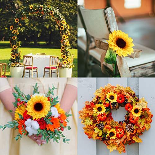 32pcs 3.5" Fake Sunflowers, Artificial Sunflower Heads, Faux Silk Sunflower Decoration for Christmas Tree Craft Home Party Wedding Decor - Decotree.co Online Shop