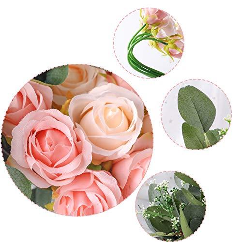 34pcs Rose Artificial Flowers, Silk Flowers with Stems and Artificial Eucalyptus Leaves Bulk Fake Flowers Bouquet, Centerpieces - Decotree.co Online Shop