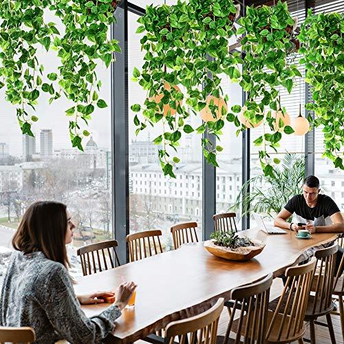 hanging plants online shopping 3pcs Artificial Hanging Plants, 3.6ft Fake Hanging Plant, Fake Ivy Vine for Wall House Room Indoor Outdoor Decoration (No Baskets)