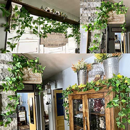 buy outdoor hanging plants online 3pcs Artificial Hanging Plants, 3.6ft Fake Hanging Plant, Fake Ivy Vine for Wall House Room Indoor Outdoor Decoration (No Baskets)