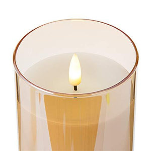 3pcs Gold Glass Flameless Candles with Remote, Flickering LED Battery Candles for Home Decor Gifts - Decotree.co Online Shop