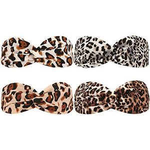 4-Pack of Assorted Elastic Twist Headbands Fashion Polyester Fiber Fabric Head Wrap - Decotree.co Online Shop