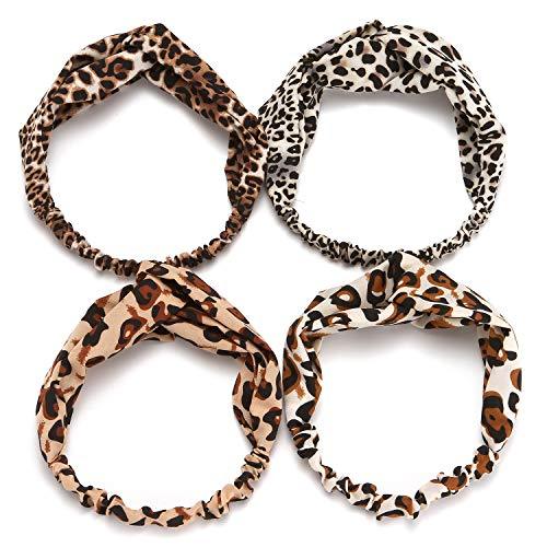 4-Pack of Assorted Elastic Twist Headbands Fashion Polyester Fiber Fabric Head Wrap - Decotree.co Online Shop