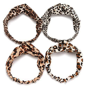 4-Pack of Assorted Elastic Twist Headbands Fashion Polyester Fiber Fabric Head Wrap - Decotree.co Online Shop