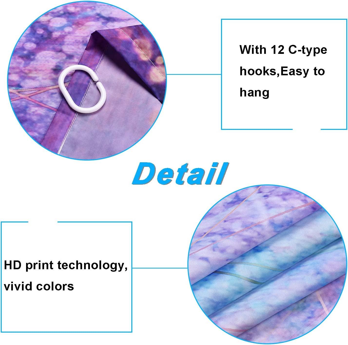 4 Piece Colorful Flower Shower Curtain Set with Non-Slip Rug, Toilet Lid Cover, Bath Mat and 12 Hooks, Floral Lotus Waterproof Shower Curtain Set for Bathroom - Decotree.co Online Shop