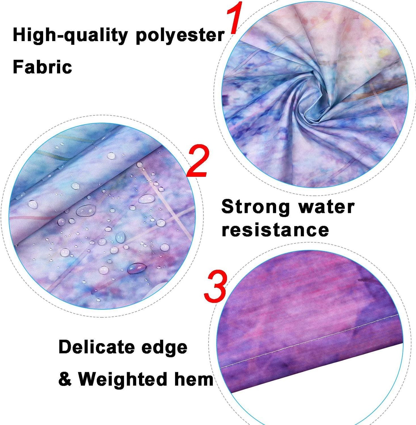 4 Piece Colorful Flower Shower Curtain Set with Non-Slip Rug, Toilet Lid Cover, Bath Mat and 12 Hooks, Floral Lotus Waterproof Shower Curtain Set for Bathroom - Decotree.co Online Shop
