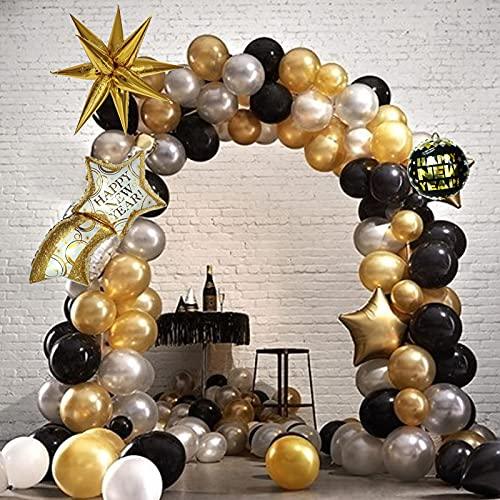 4 Sizes Black Gold and Silver Balloon Garland Arch Kit 96 PCS for Baby Shower Birthday Party Decoration - Decotree.co Online Shop