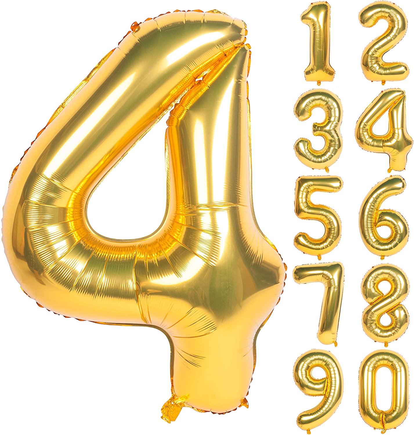 40 Inch Mylar Gold Digit Helium Foil Birthday Party Balloons - Decotree.co Online Shop