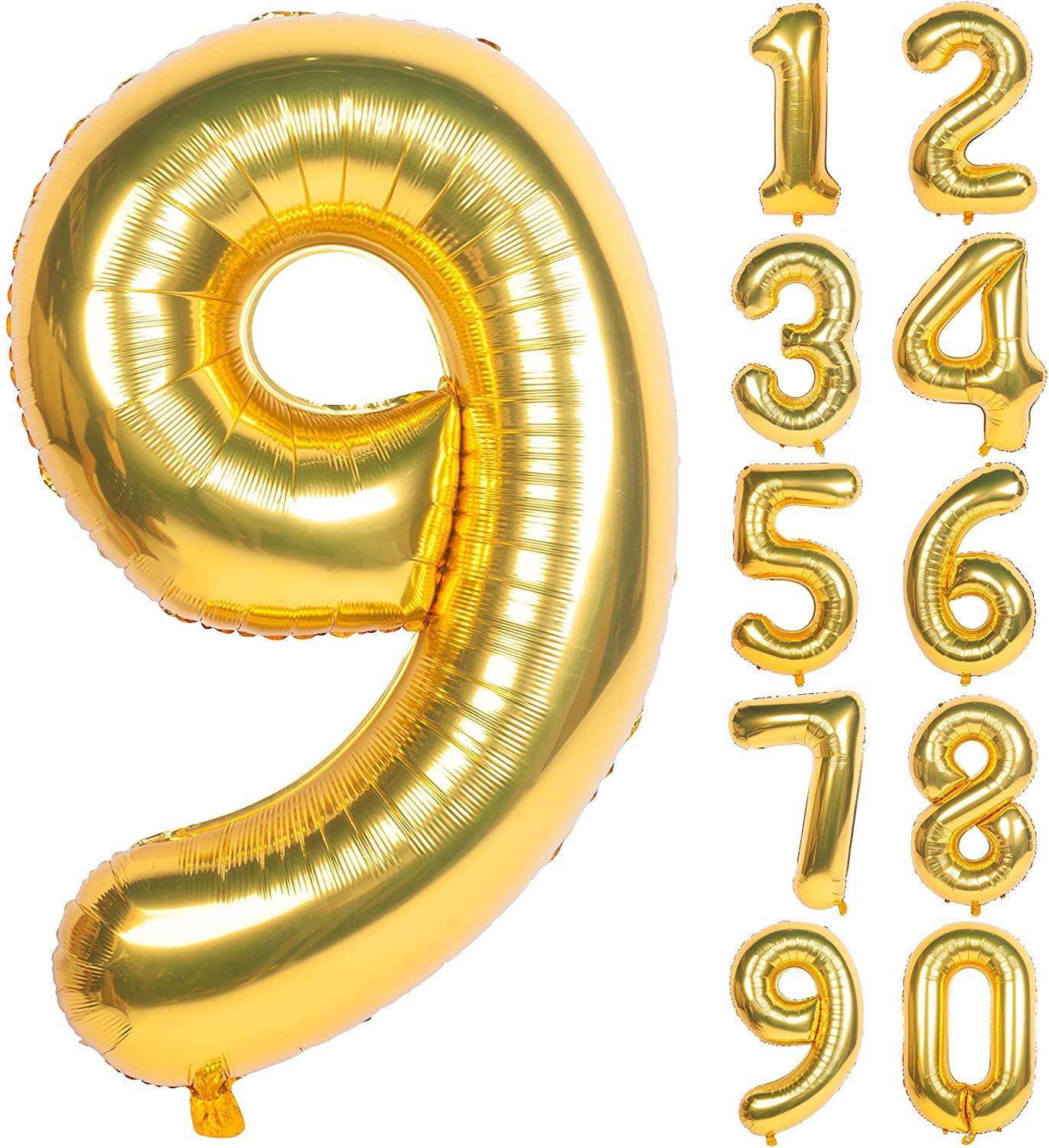 40 Inch Mylar Gold Digit Helium Foil Birthday Party Balloons - Decotree.co Online Shop