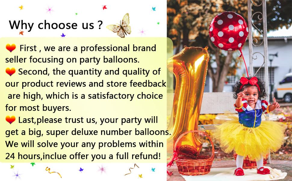 40 Inch Mylar Gold Digit Helium Foil Birthday Party Balloons - Decotree.co Online Shop