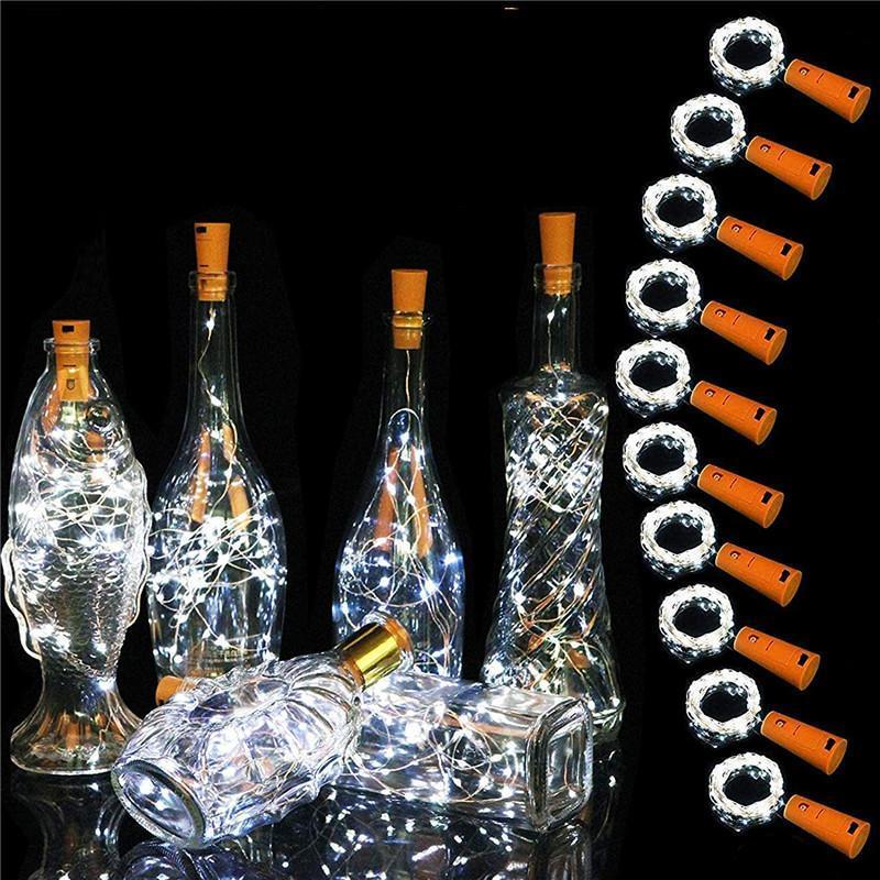 40 Inches / 10 LED Battery Operated Cork Shape Copper Wire Colorful Fairy Mini String Lights - Decotree.co Online Shop