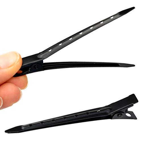 24 Packs Duck Bill Clips, Bantoye 2.75 Inches Rustproof Metal Alligator Curl Clips with Holes for Hair Styling, Hair Coloring, Black - Decotree.co Online Shop