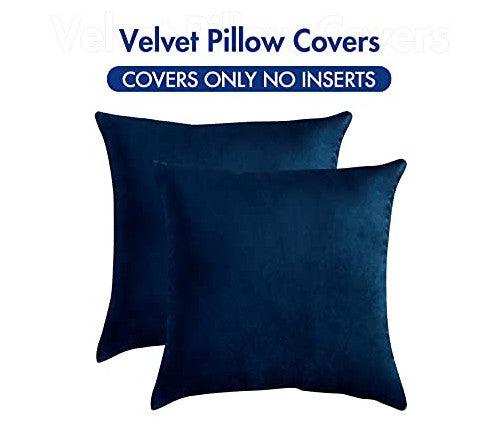 Pack of 2, Velvet Soft Solid Decorative Square Throw Pillow Covers Set Cushion Case for Sofa, Bedroom, Car - Decotree.co Online Shop