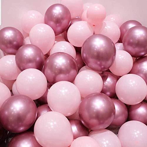 Light Pink and Mauve Balloons, 50PCS 12 Inch Latex Balloons and 5PCS Pink Ribbons for Party Decorations - Decotree.co Online Shop