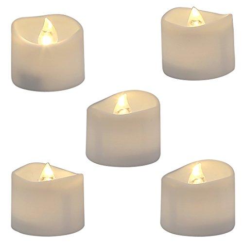 12 pcs Realistic and Bright Flickering Battery Operated Flameless LED Tea Lights - Decotree.co Online Shop
