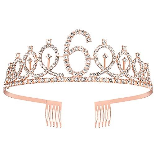 6th Birthday Sash and Tiara for Girls, Rose Gold Birthday Sash Crown 6 & Fabulous Sash and Tiara for Girls, 6th Birthday Gifts for Happy 6th Birthday Party Favor Supplies - Decotree.co Online Shop
